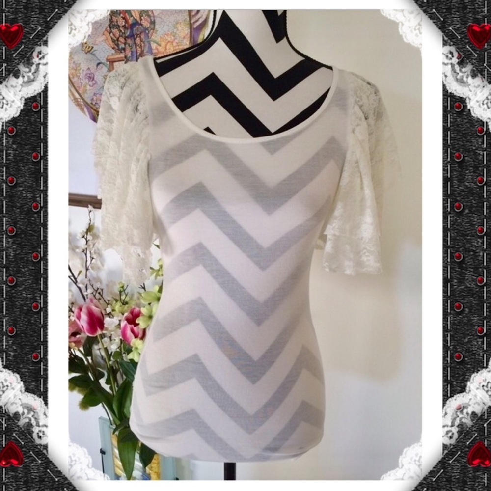 Fashion Ruffle Sleeve White Top